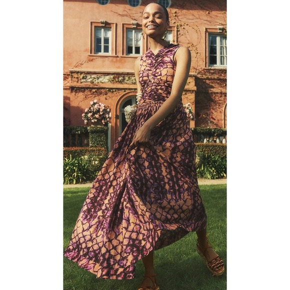 Ulla Johnson Sascha Midi Dress in Wisteria Pink Purple Size US 2 - Picture 4 of 15